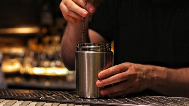 Cocktail being created