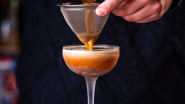 Cocktail being made