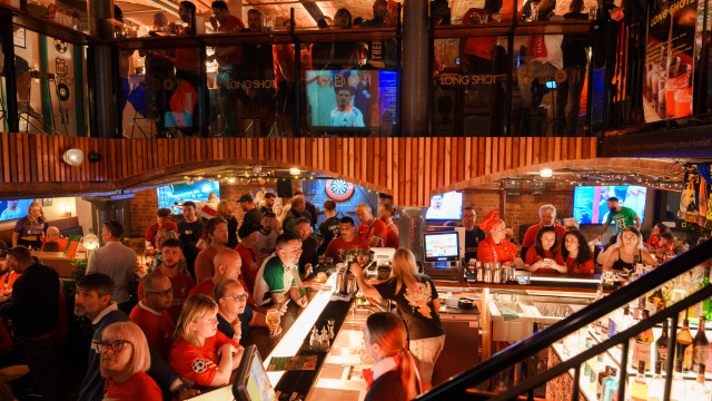 Busy bar, corporate party
