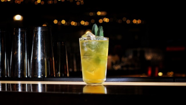 Wide shot of cocktail