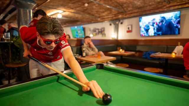 Pool table in The Long Shot