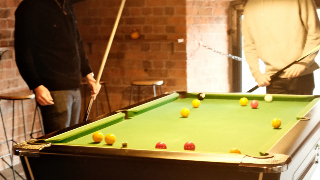 Upstairs pool table at Liverpool bar