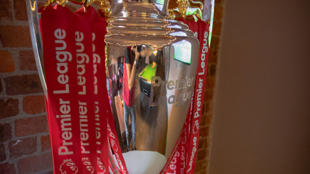 Premier League Trophy in Liverpool bar