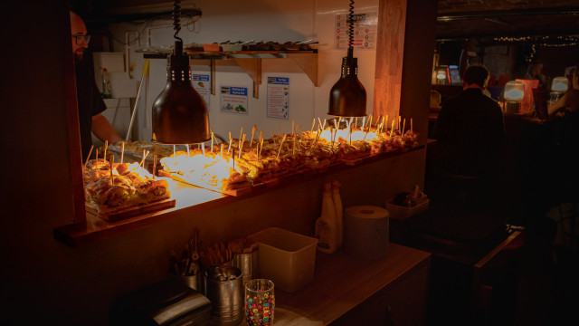 Food at a corporate party