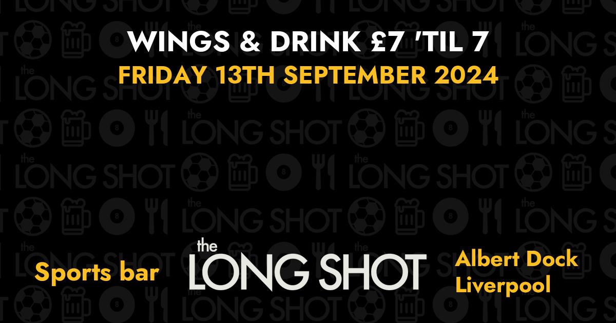 Wings & Drink £7 'til 7 - 13th September 2024